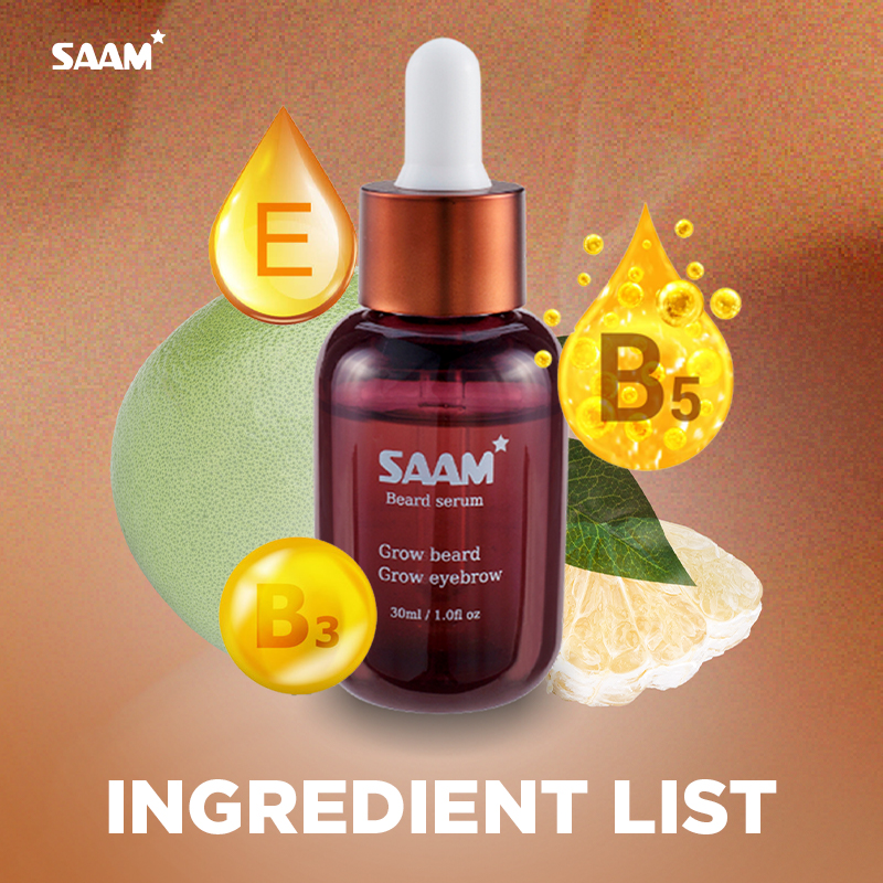 SAAM Beard & Eyebrows has a useful ingredient list for promoting hair growth