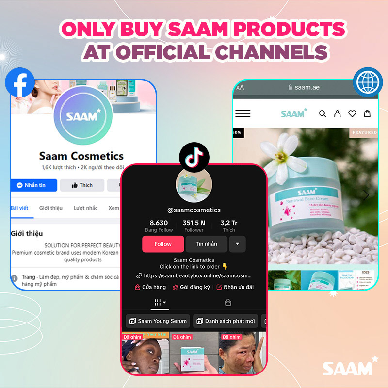 Only buy SAAM Nutrients Face Cream at SAAM official sites