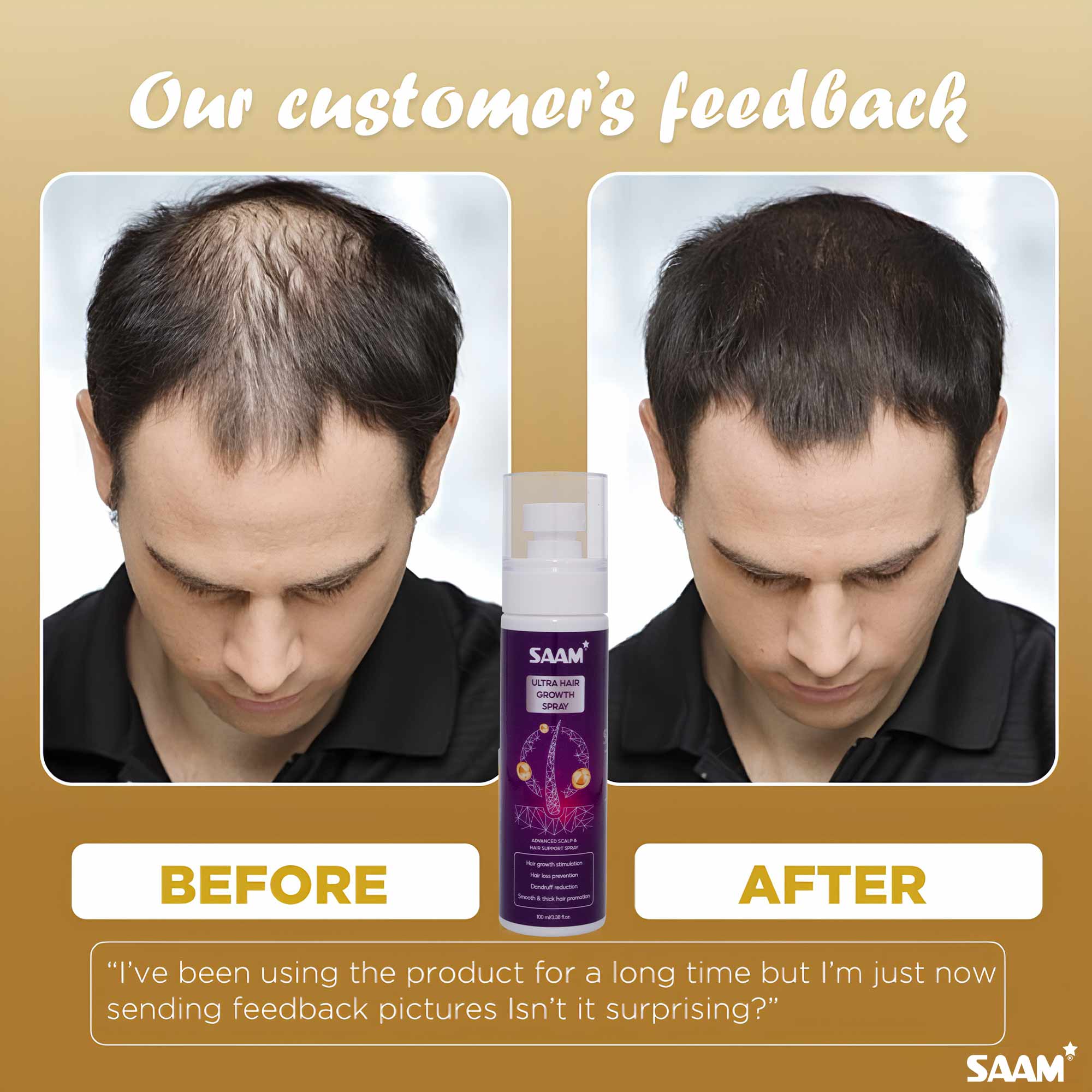SAAM customer feedback after using this spray
