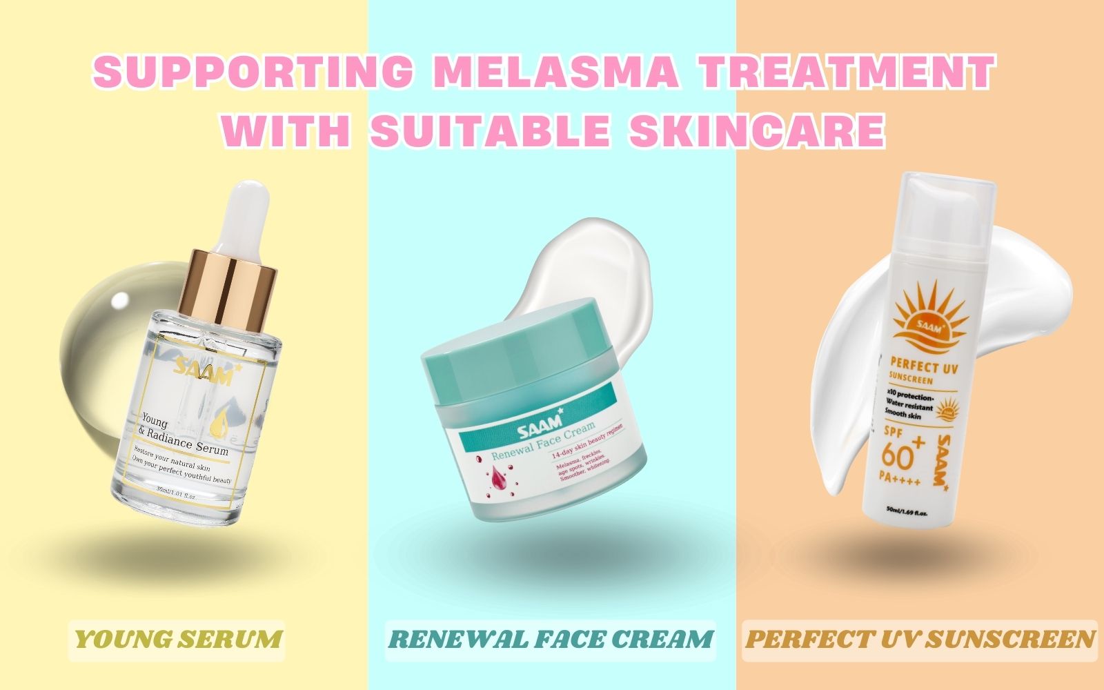 Anti-melasma skincare trio from SAAM