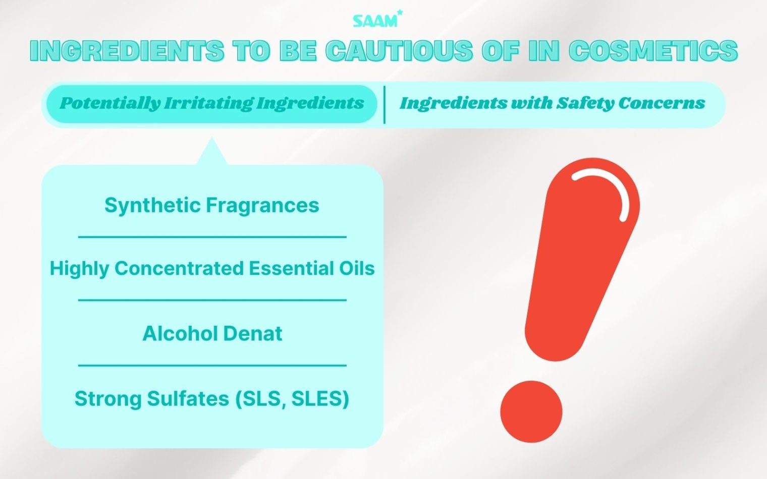 Potentially irritating ingredients in cosmetics