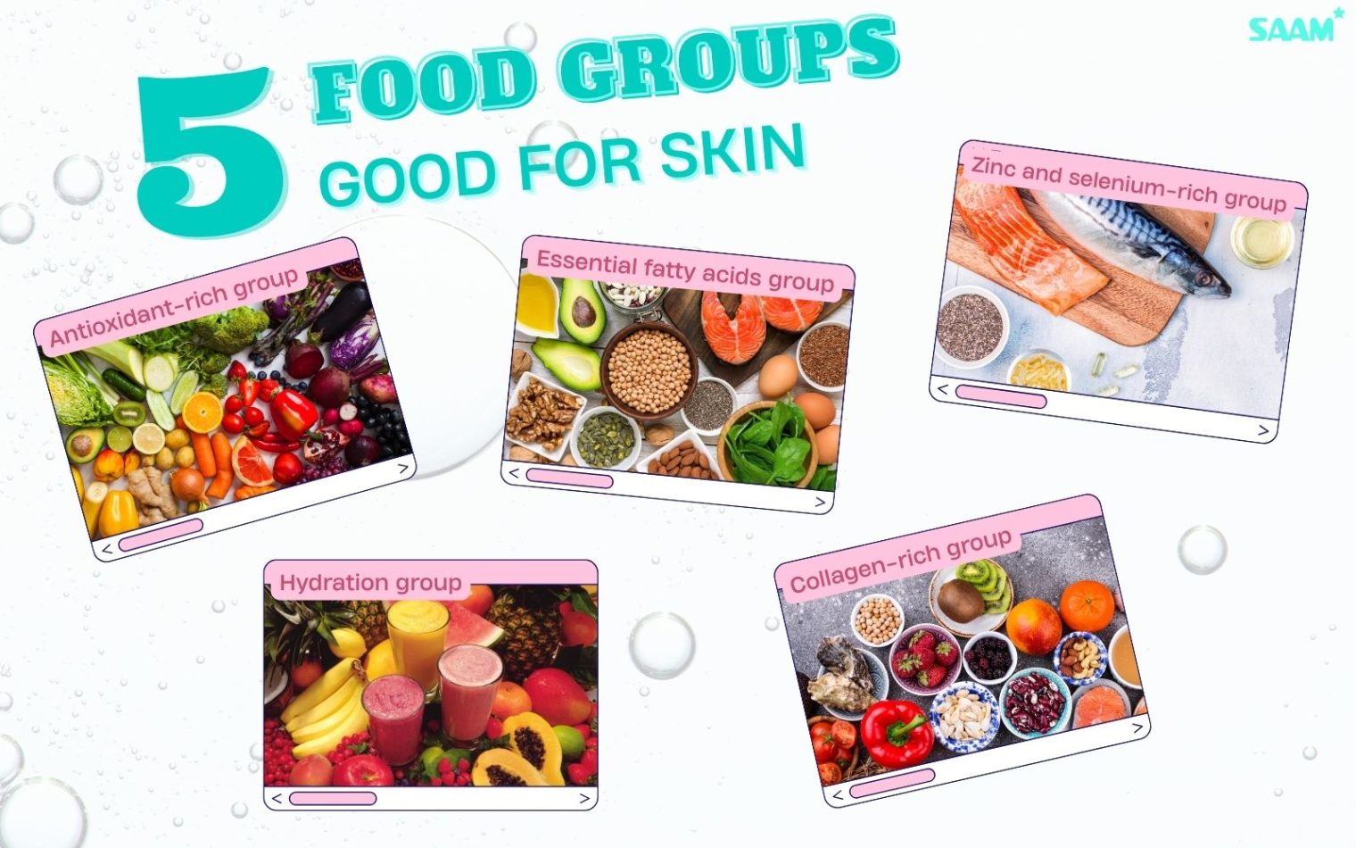 5 food groups good for skin
