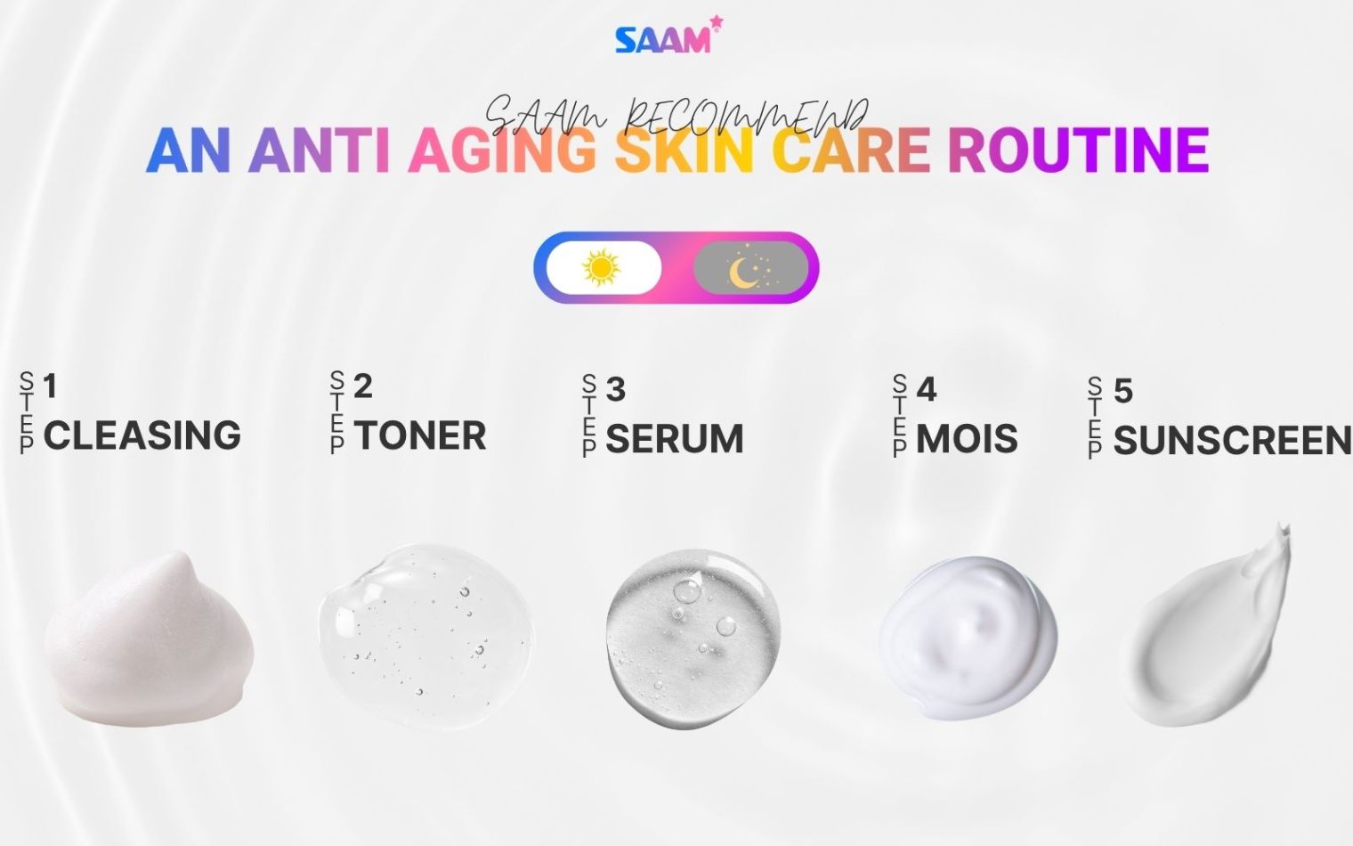 An anti aging skin care routine in morning