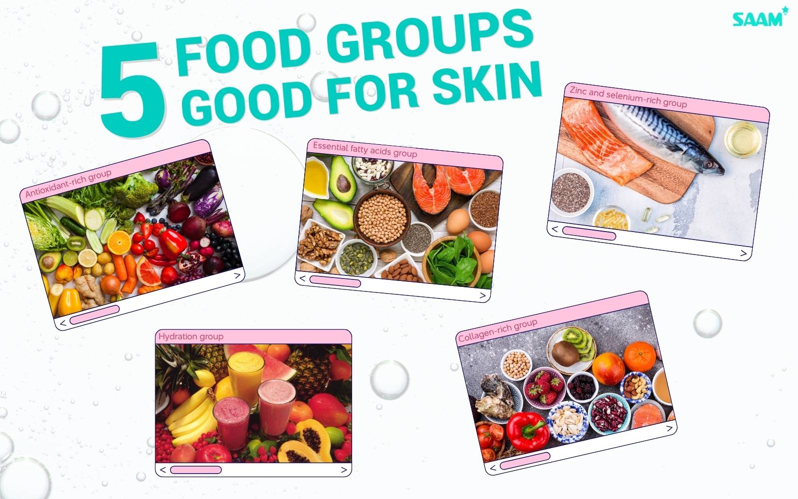 5 food groups good for skin