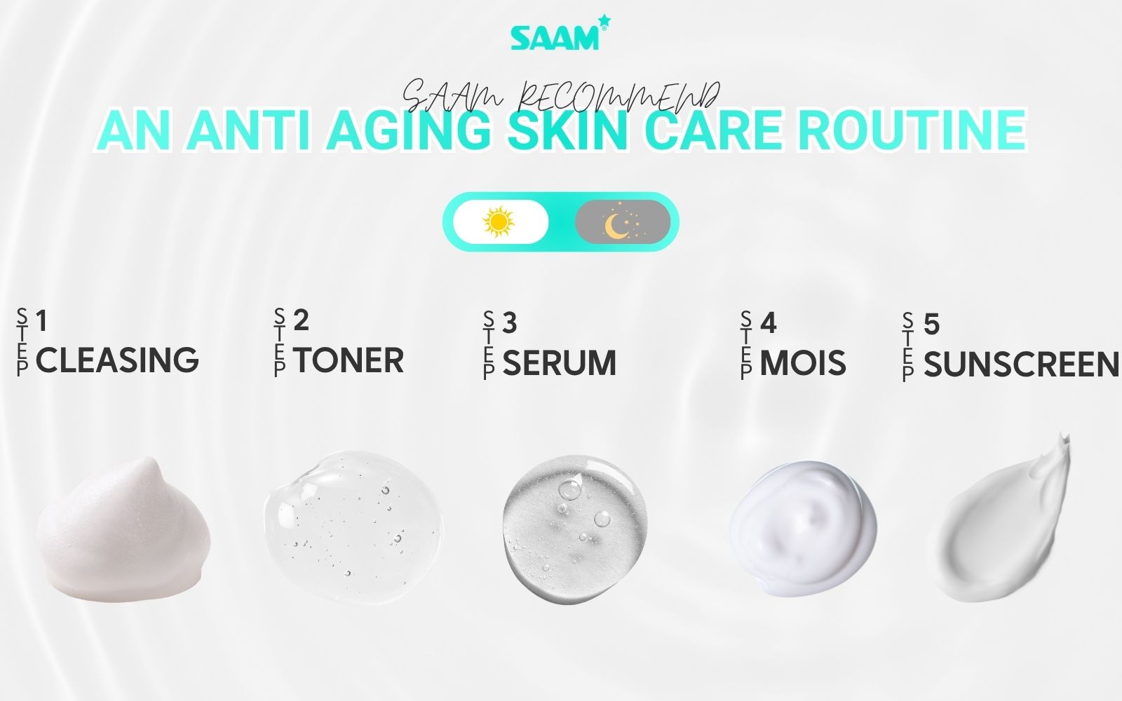An anti aging skin care routine in morning