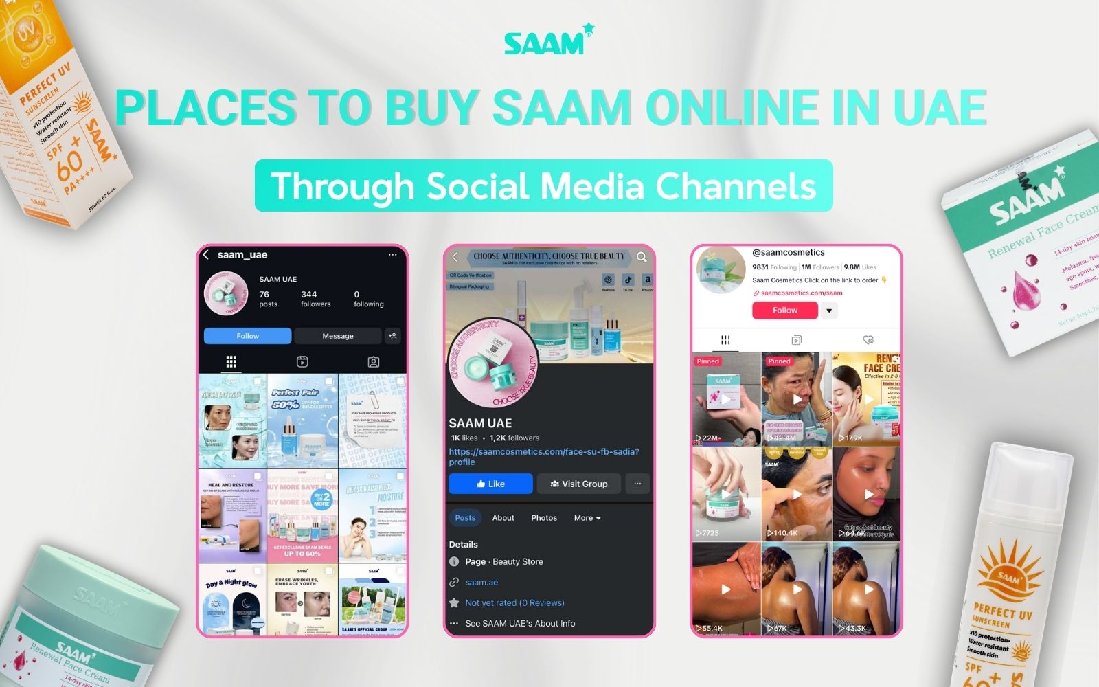 Buying SAAM products in UAE through social media channels